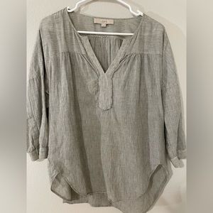 Loft grey stripe blouse
